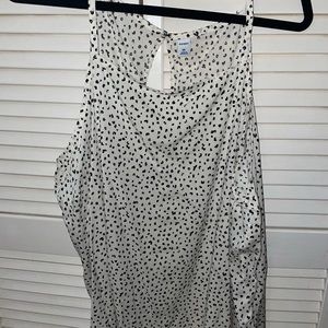 Leopard print spaghetti tank top